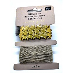 zestaw tasiemek złoto 2*2m