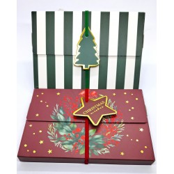 koperty podarunkowe 11,5*8 cm opk.2 szt,paski zielone