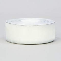 wstążka organza biała,srebro 3,8cm*45y 