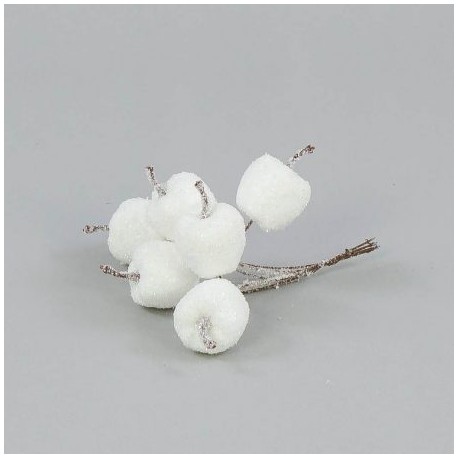 jabłuszka biale szronione 2,5 cm/6 szt