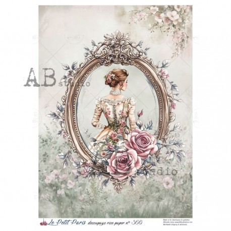 papier ryżowy A-4 no.360 dama w ramce