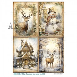 papier ryżowy A-4 id-894 ramki zima