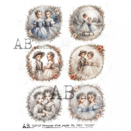 papier ryżowy A-4 id-7219 ramki koła