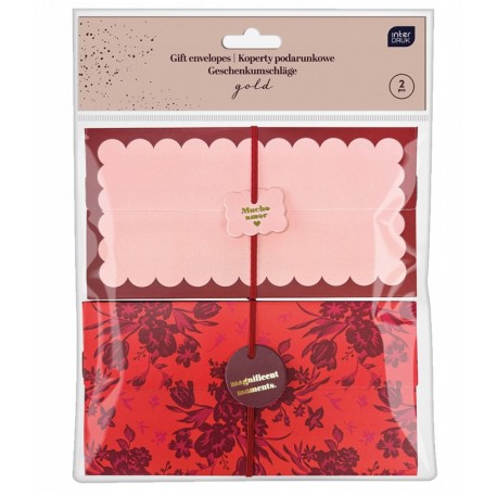 koperty podarunkowe 17*9 cm opk.2 szt czerwien