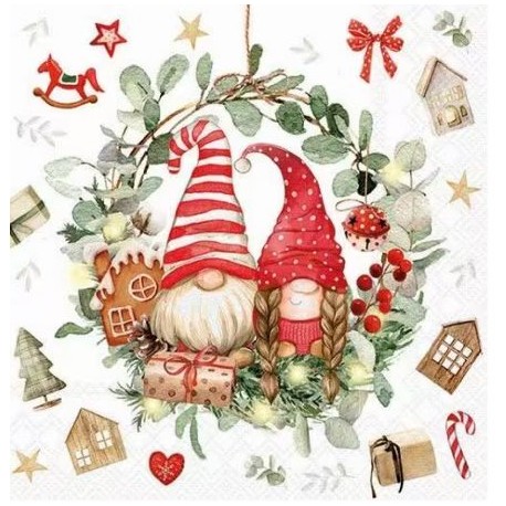 serwetki 33*33 BN258 skarzcik w wianku