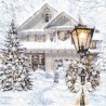 serwetki 33*33 BN263 zimowy domek z choinką