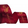 wstążka satynowa 3,8cm*20y bordo wesołych świąt