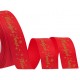wstążka rypsowa czerwień 2,5 cm *20y wesołych świąt 