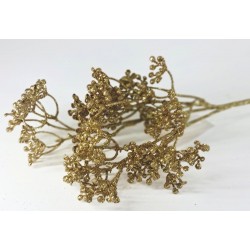gałązka gipsówka złota brokat 37 cm