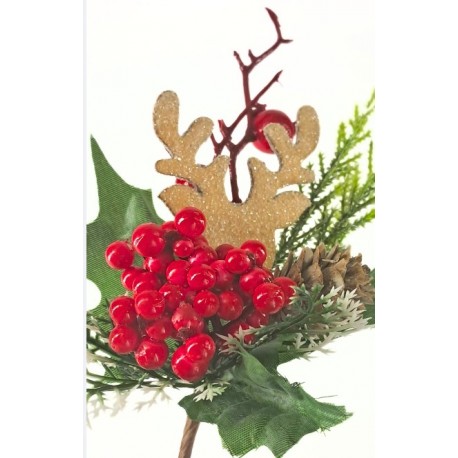 gałazka kulki,jabłuszko,rogi renifera 28 cm