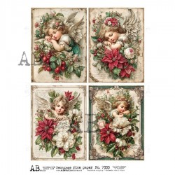 papier ryżowy A-4 id-7333 anioły w ramce