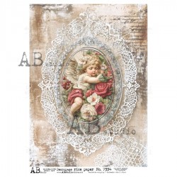 papier ryżowy A-4 id-7334 anioł w ramce