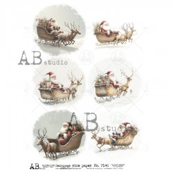 papier ryżowy A-4 id-7140 mikołaj na saniach