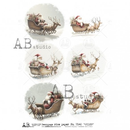 papier ryżowy A-4 id-7140 mikołaj na saniach