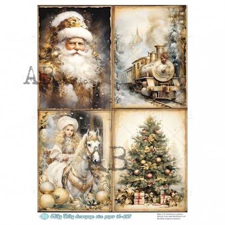 papier ryżowy A-4 id-895 ramki lokomotywa,choinka