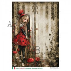 papier ryżowy A-4 no.639 dziewczynka.muchomorki
