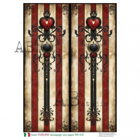 papier ryżowy A-4 no.635 tło paski czarno-czerwone