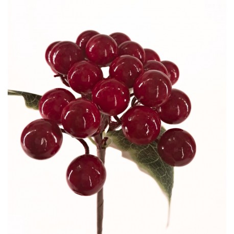 gałązka czerwone kulki 24 cm