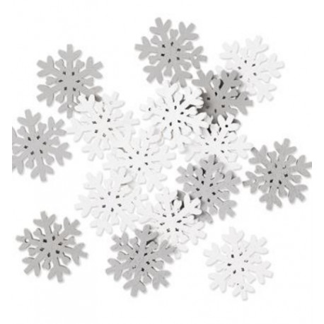 śnieżynki białe-szare samoprzylepne 2,5 cm/16 szt
