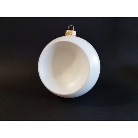 *bombka biała 9cm wklęsła 