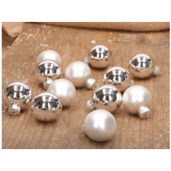 bombki szklane 30 mm srebro połysk ,mat opk.20 szt