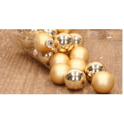 bombki szklane 25 mm złote połysk ,mat opk.24 szt