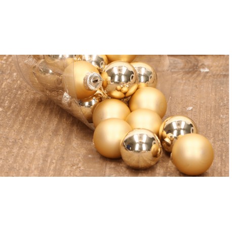 bombki szklane 25 mm złote połysk ,mat opk.24 szt