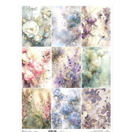  papier ryżowy A-3 1548l tła kwiaty