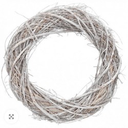 wianek wiklinowy 20 cm -gałązki bielone