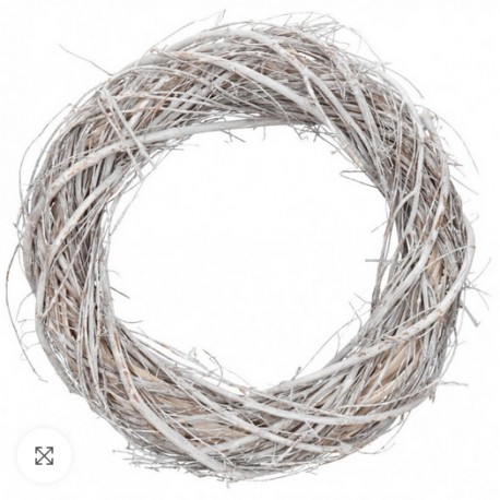 wianek wiklinowy 20 cm -gałązki bielone