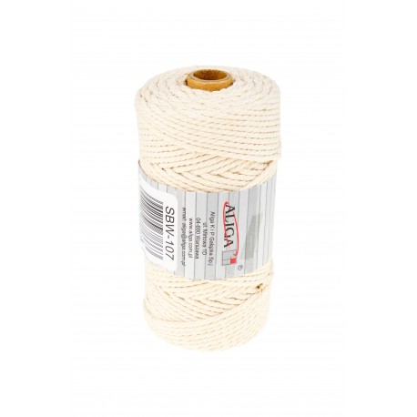 sznurek bawełniany do makramy 3mm*100 m kremowy