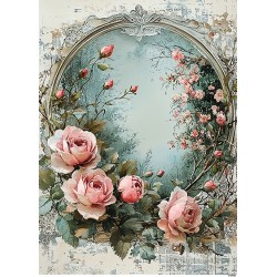 papier ryżowy A-4 11519 ramka kwiatowa