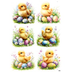 papier ryżowy A-4 3533 kurczaki z pisankami