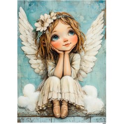 papier ryżowy A-5 12094 dziewczynka anioł