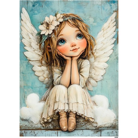 papier ryżowy A-5 12094 dziewczynka anioł