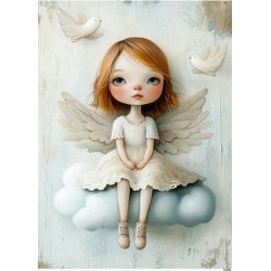 papier ryżowy A-5 12105 dziewczynka anioł