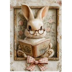 papier ryżowy A-5 9962 zając czyta