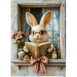 papier ryżowy A-5 9963 zając czyta