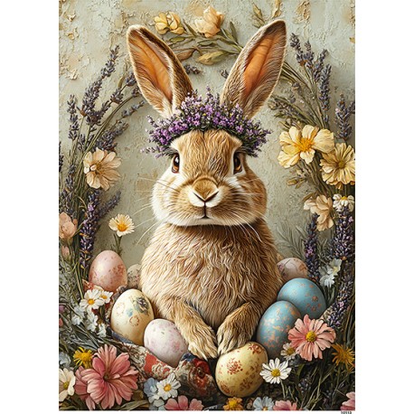 papier ryżowy A-5 10113 zając z jajkami