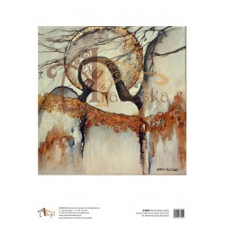 ***papier ryżowy A-3 r62 anioł złoto-szary