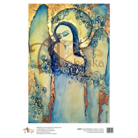 ***papier ryżowy A-3 r61 anioł niebieski