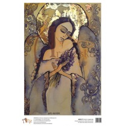 ***papier ryżowy A-3 r117 anioł z lawendą