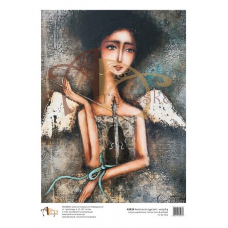 ***papier ryżowy A-3 r24 anioł ze skrzypcami