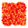 pompony 1 cm/120 szt kolor mix pomarańczowy