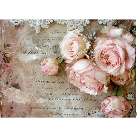 papier ryżowy A-4 10573 róza pismo