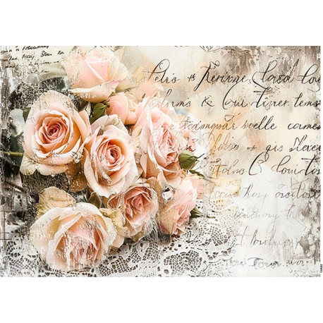 papier ryżowy A-4 10582 róża pismo