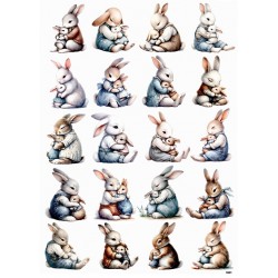 papier ryżowy A-4 1031 zajączki z maluszkami