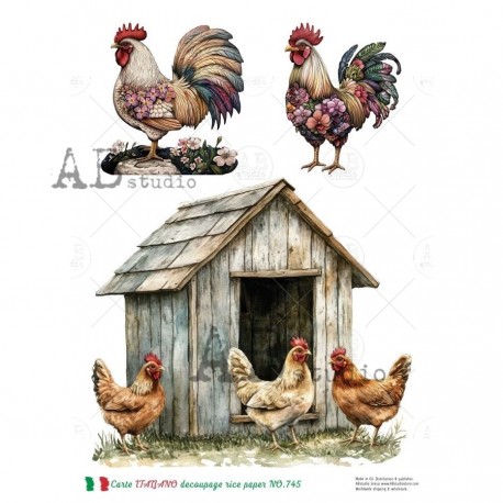 papier ryżowy A-4 id-745 kury