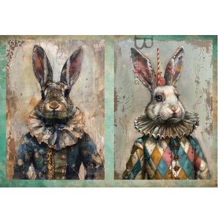 papier ryżowy A-4 no.334 dostojne zające