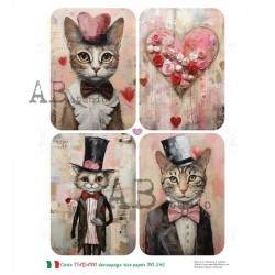 papier ryżowy A-4 no.246 koty ramki,serduszka